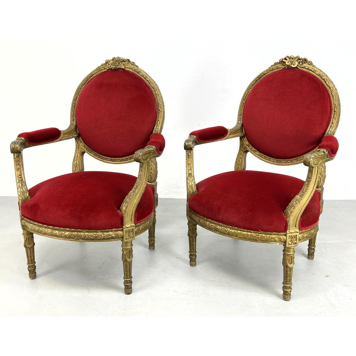 Pair French LOUIS XVI Style Fauteuil 2b9e12