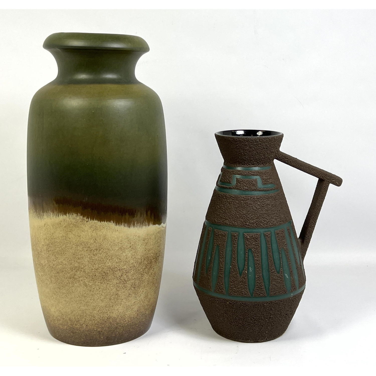 2pc Modern Pottery Vases. SCHEURICH