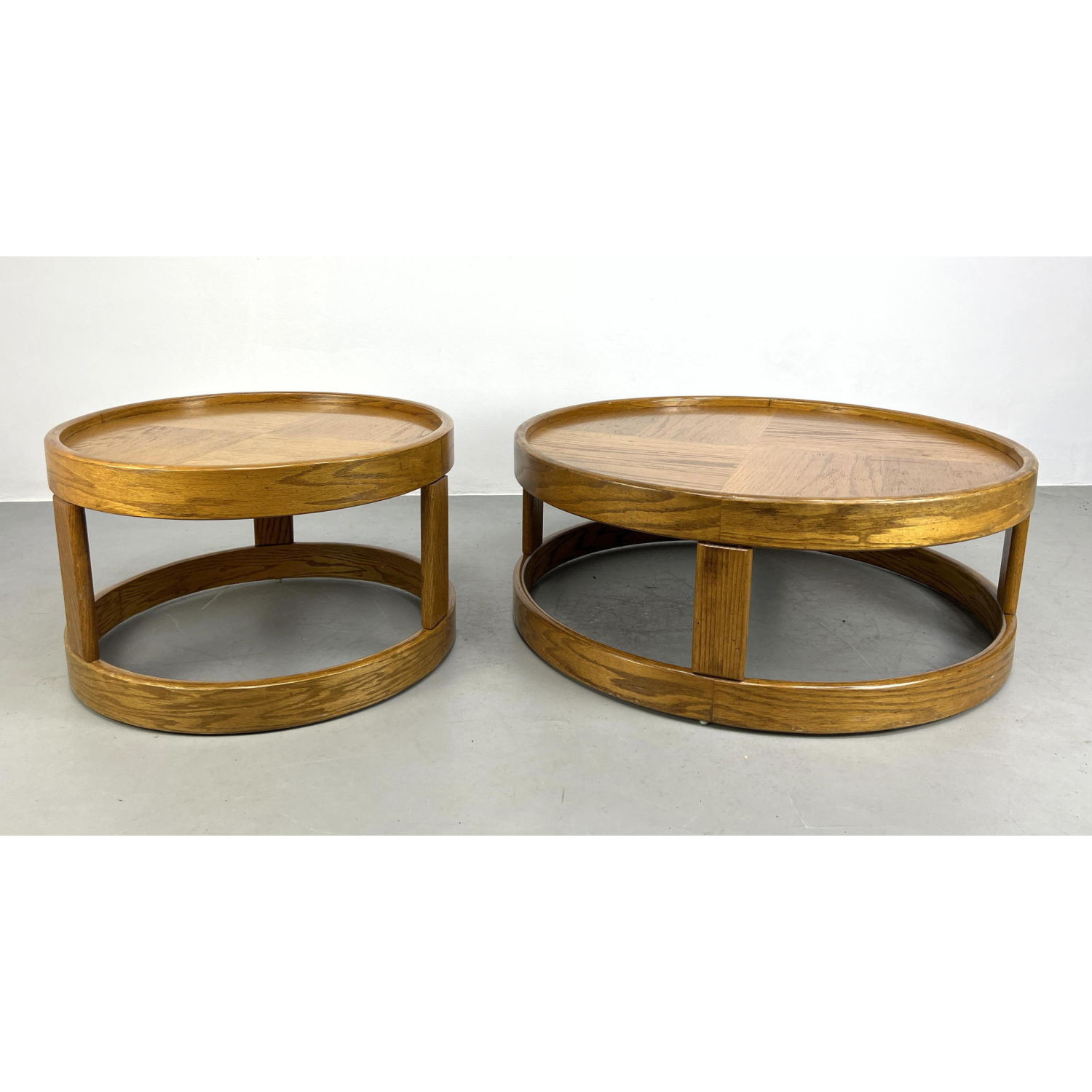 2pc HOWARD Modernist Round Tables  2b9e9a
