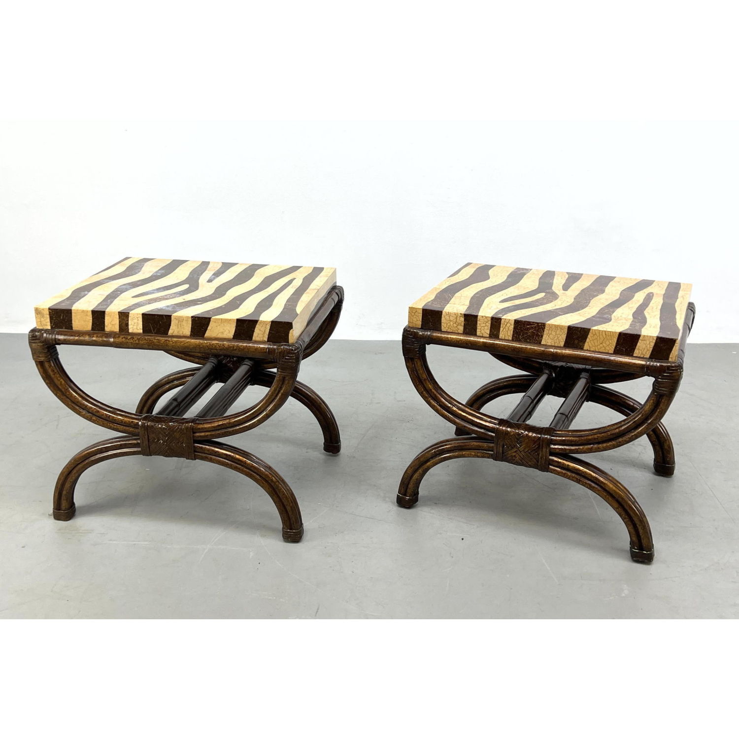 Pair wrapped Faux Bamboo Arched 2b9ed3