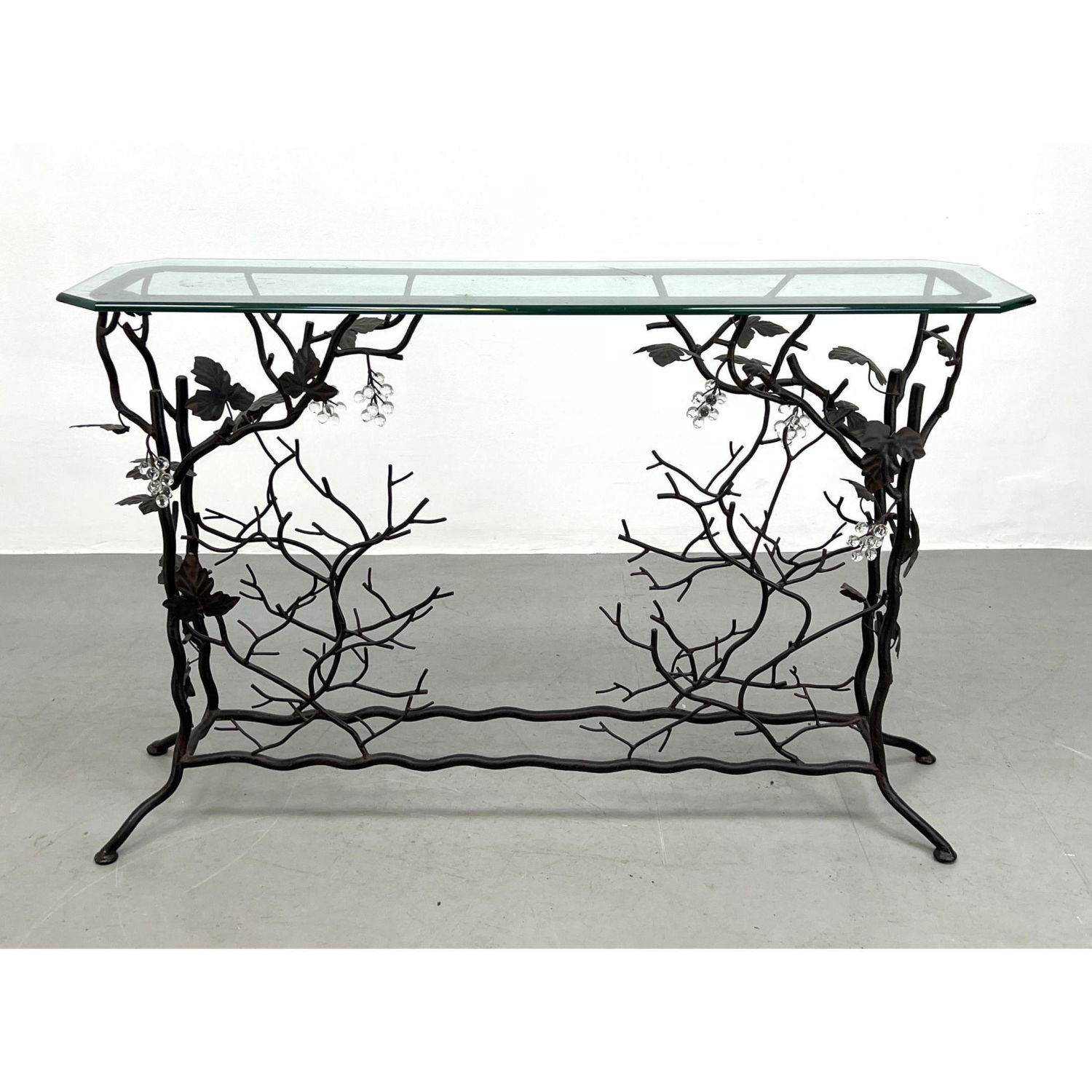 Contemporary Glass Top Console 2b9ee7