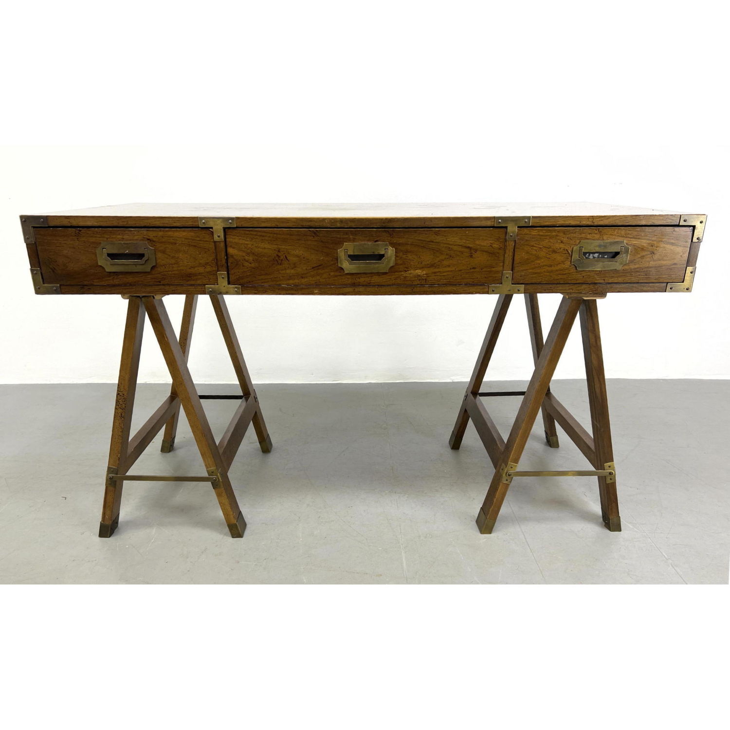 Campaign Style Desk with saw horse