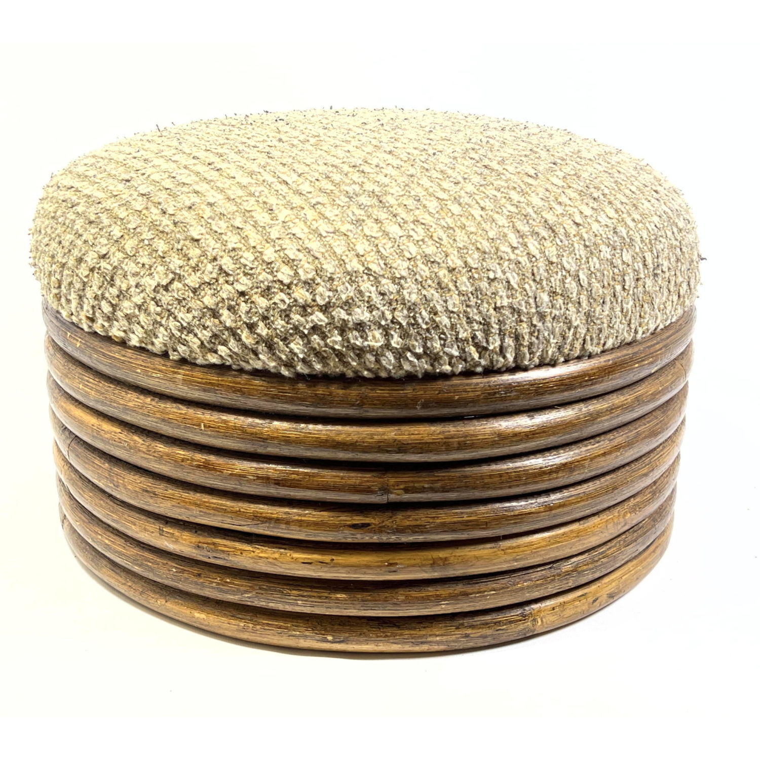 Stacked Rattan Band Ottoman Foot