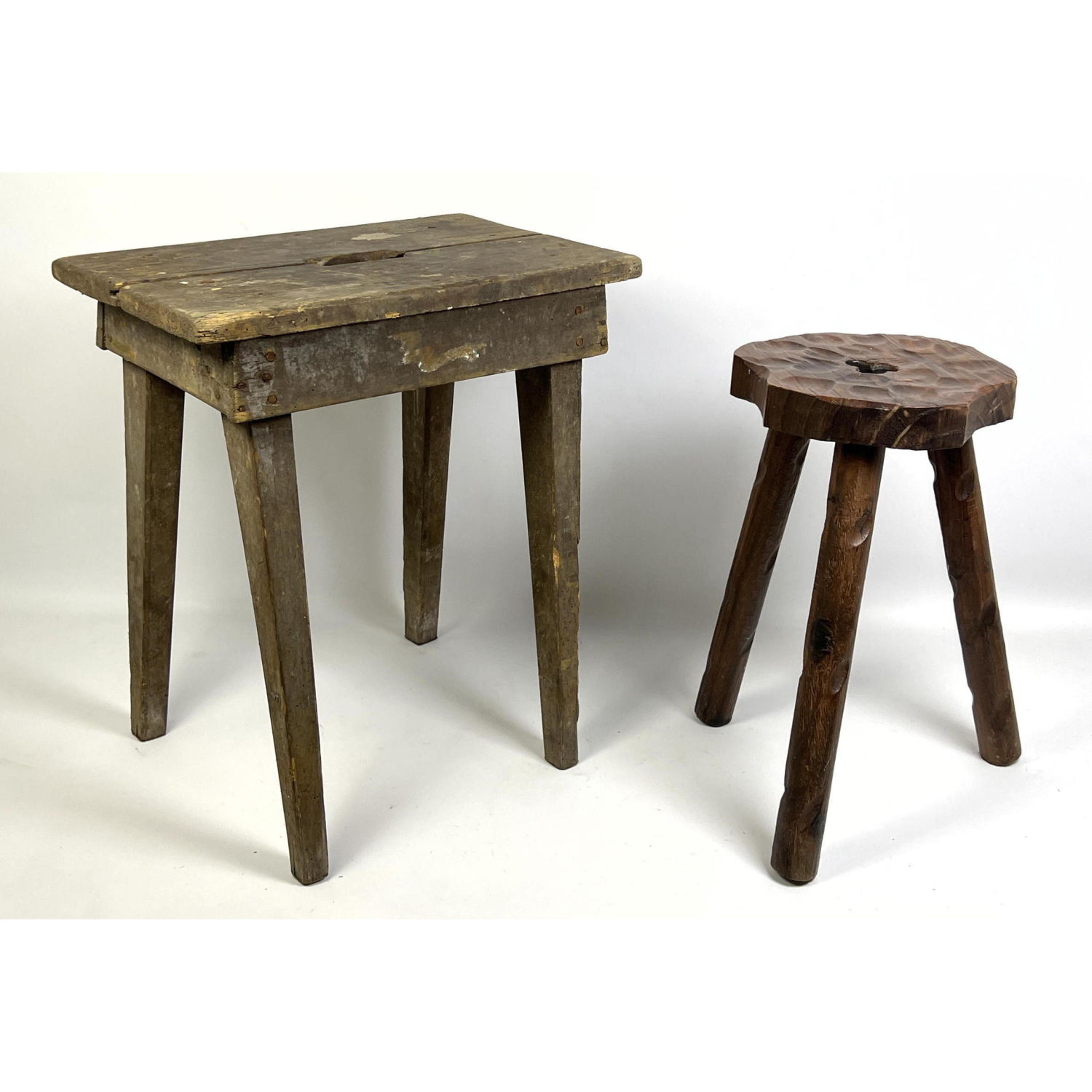 2pcs French Rustic Stools Dimensions  2ba12b