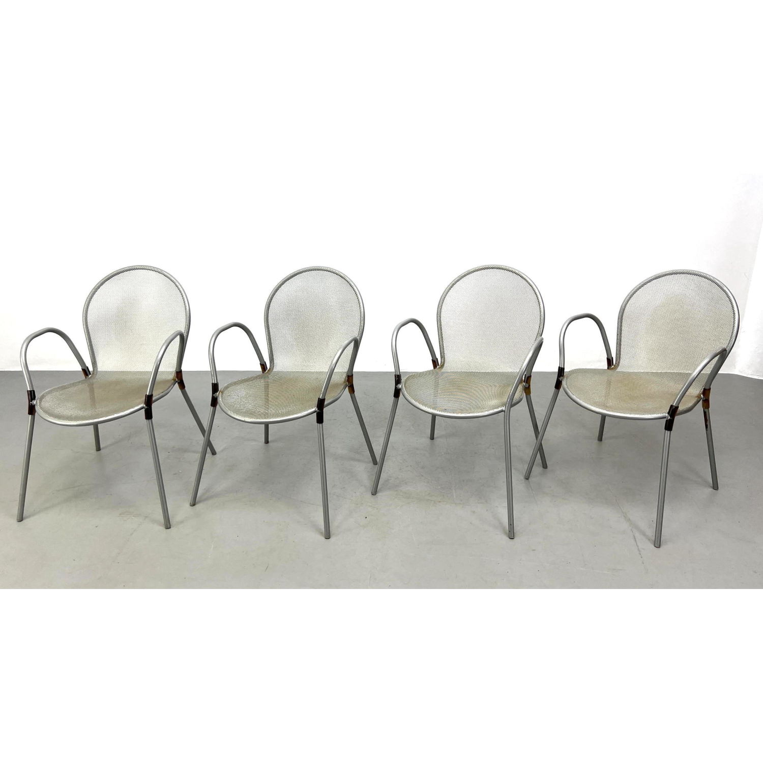 Set 4 Outdoor Dining Chairs Metal 2ba214