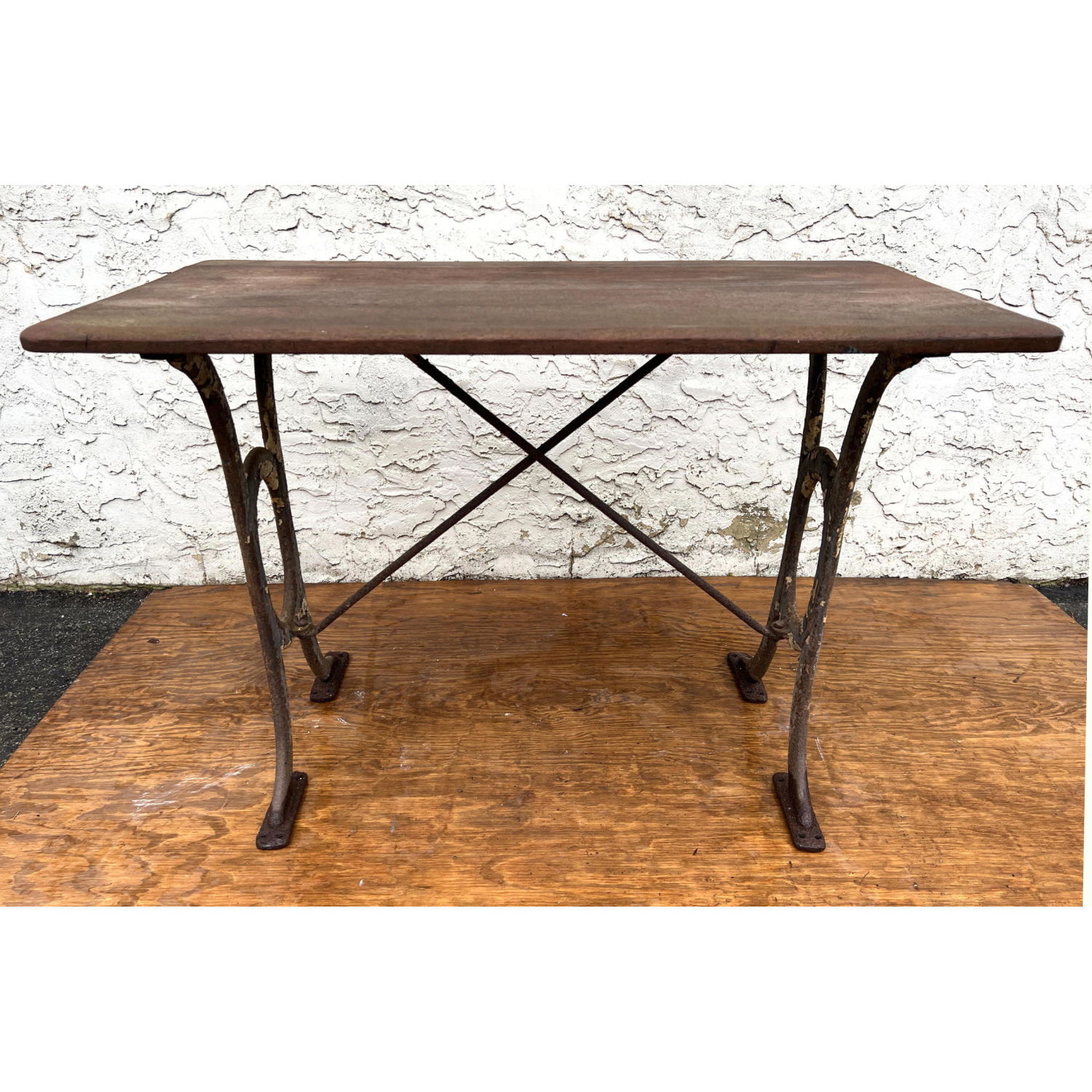 Industrial Iron Base Table with
