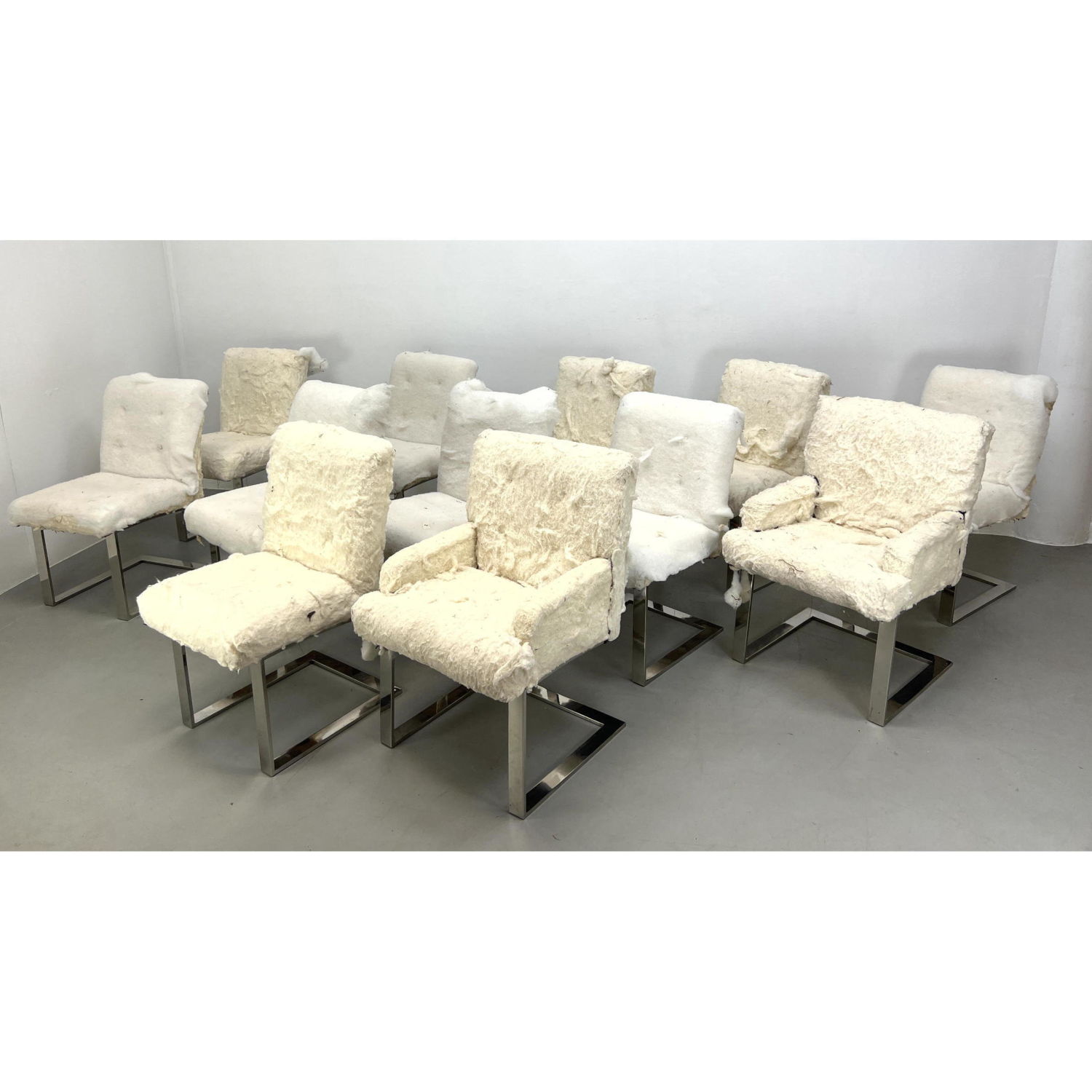 12 Paul Evans Dining chairs. Chrome