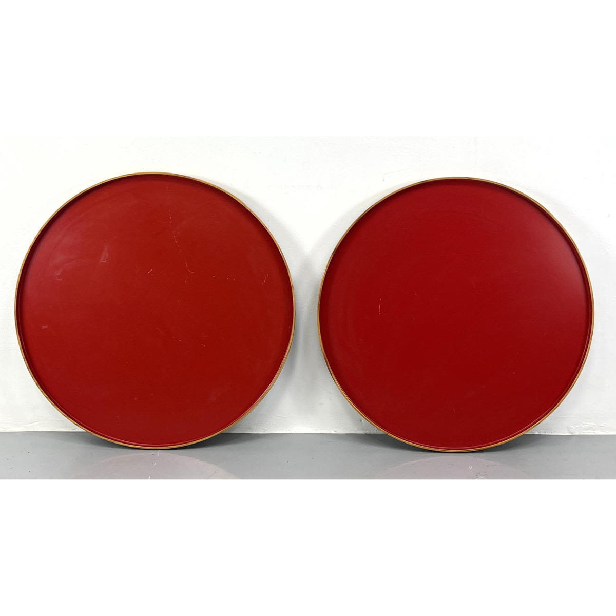 Pair of Japanese Oversize Red Laminate