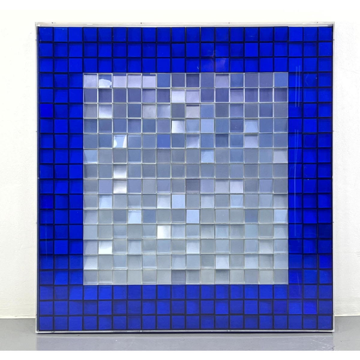 JANE SCHNITZER Abstract Blue silver