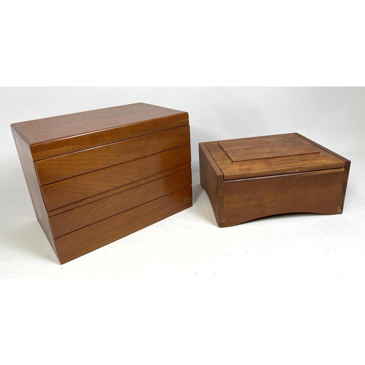 2pc Mid Century Modern Cherry Wood 2b7f46