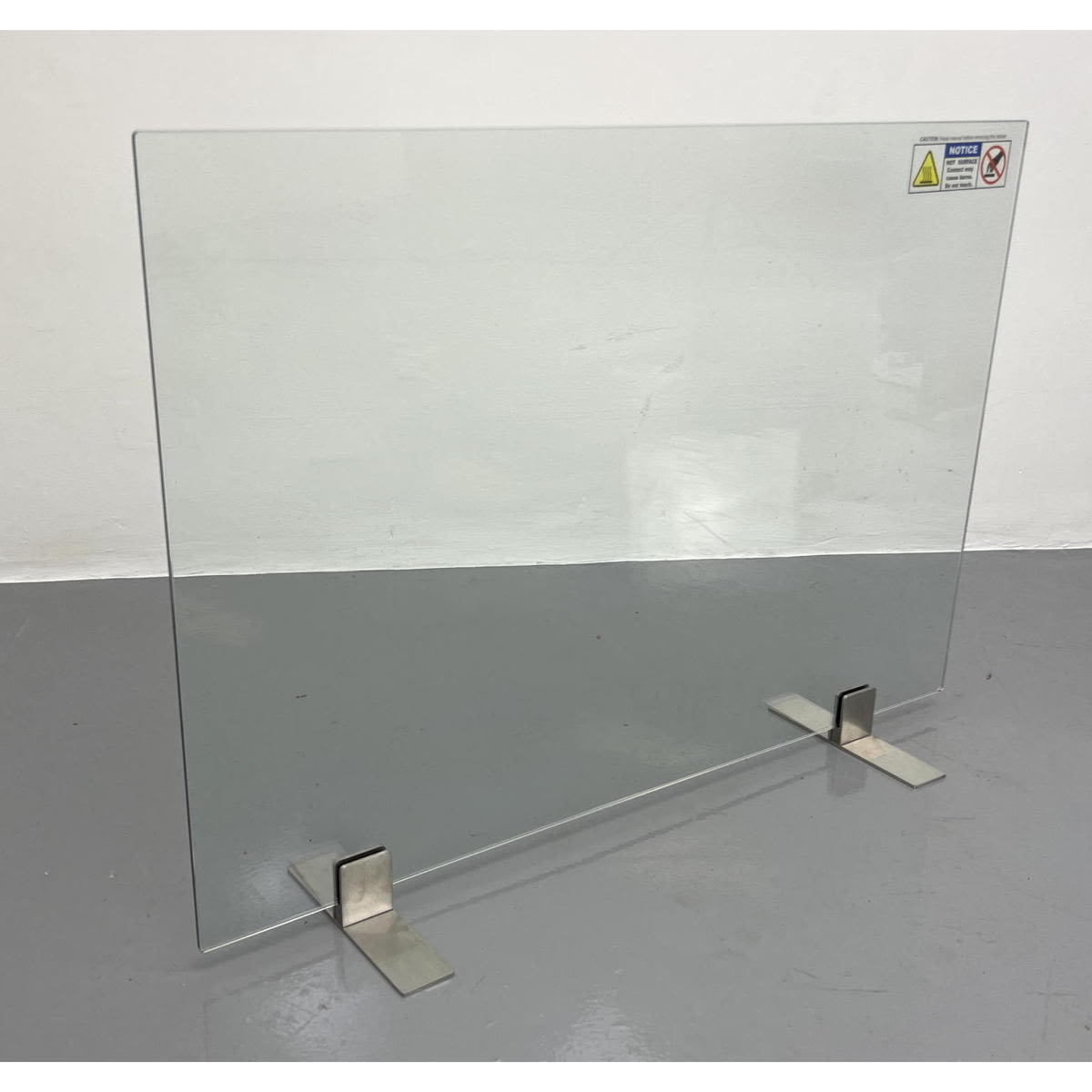 Modernist Glass Fire Screen Stainless 2b7f80