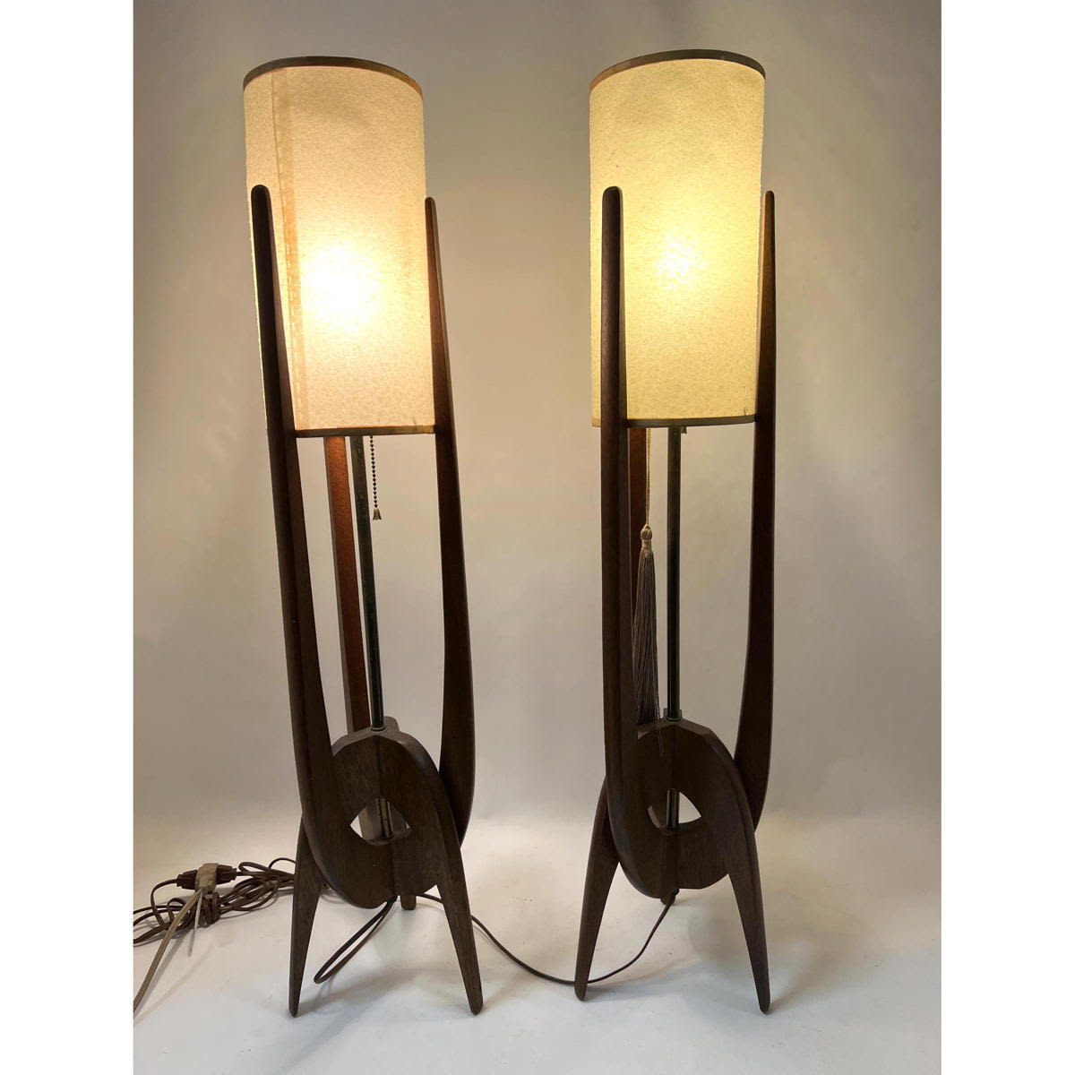 Pr American Modern Tall Table Lamps  2b7fda