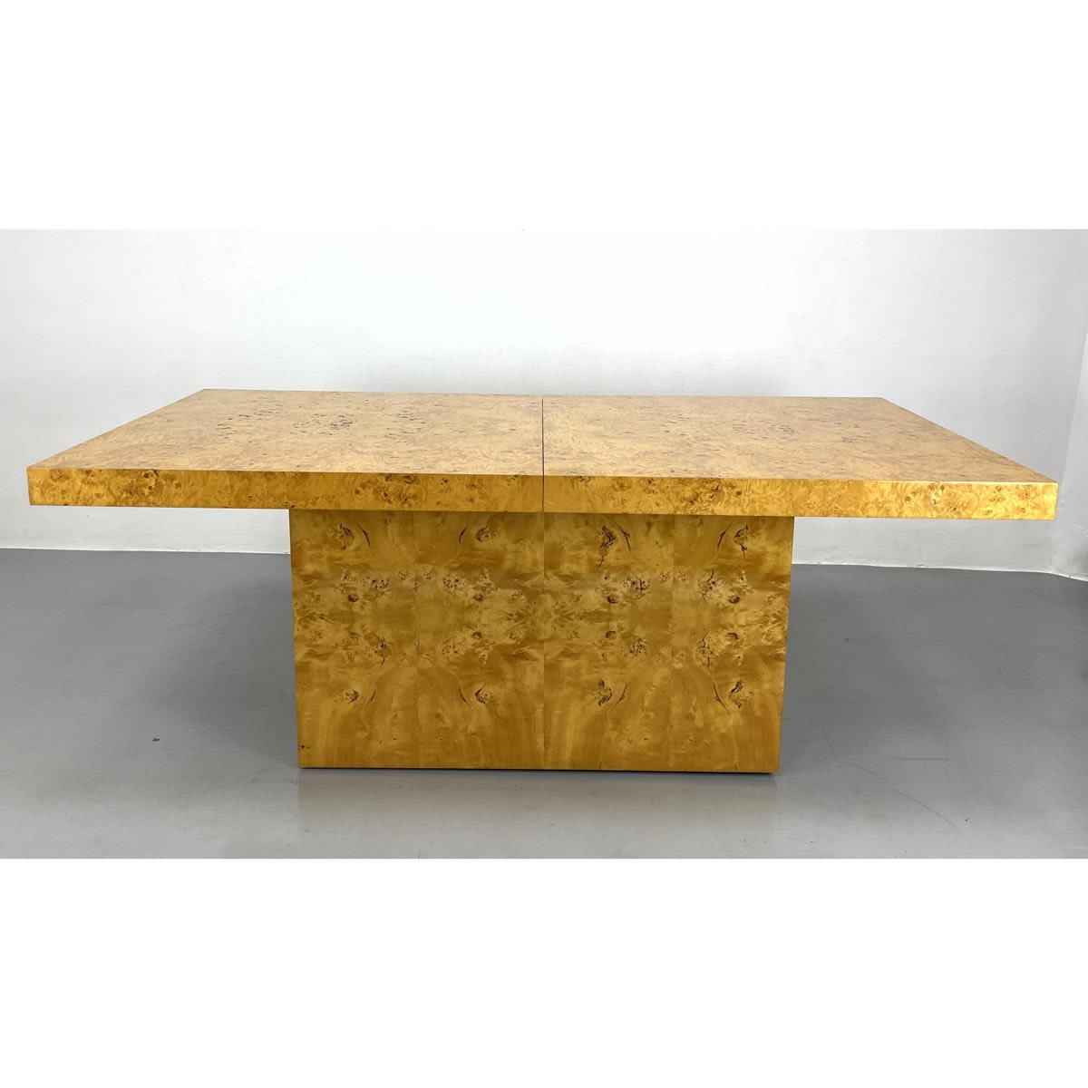 Burl Wood Modernist Dining Table.