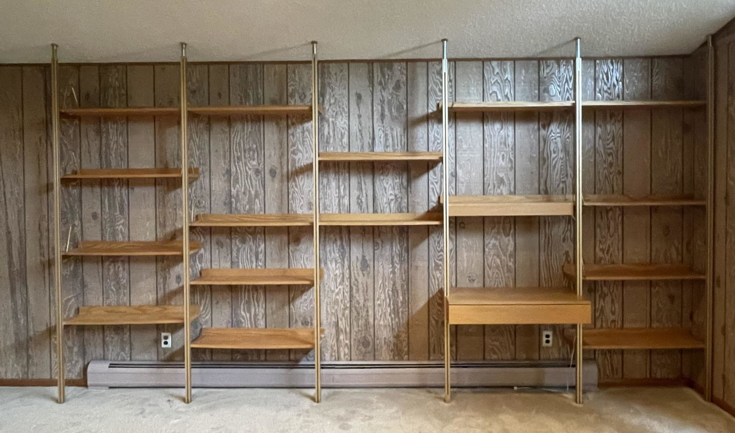 Oak Modernist Wall Shelf Unit  2b8042