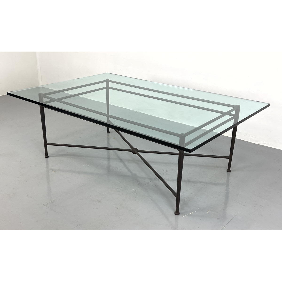 Glass Top Steel Base Modernist