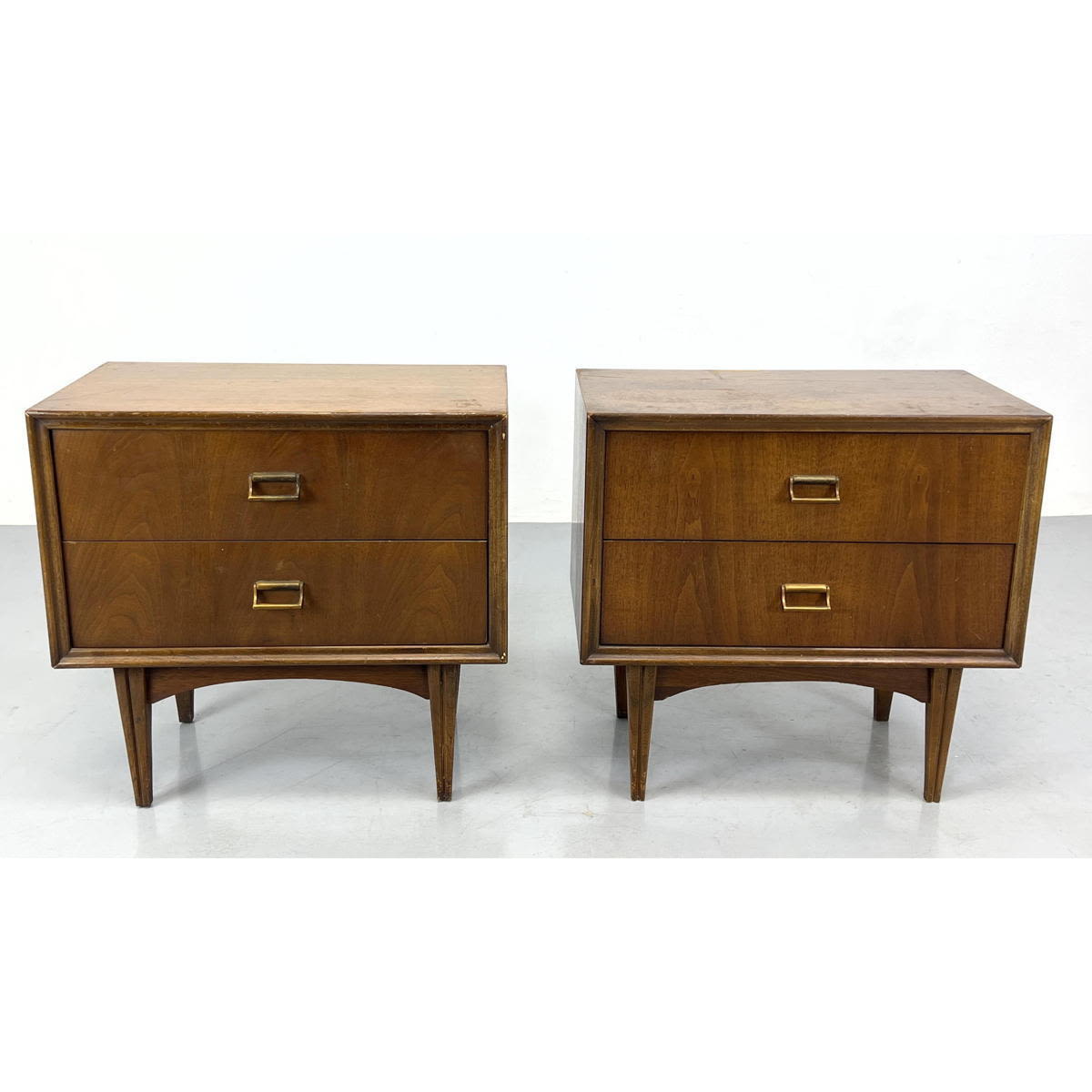 Pr American Modern Walnut Night Stands.