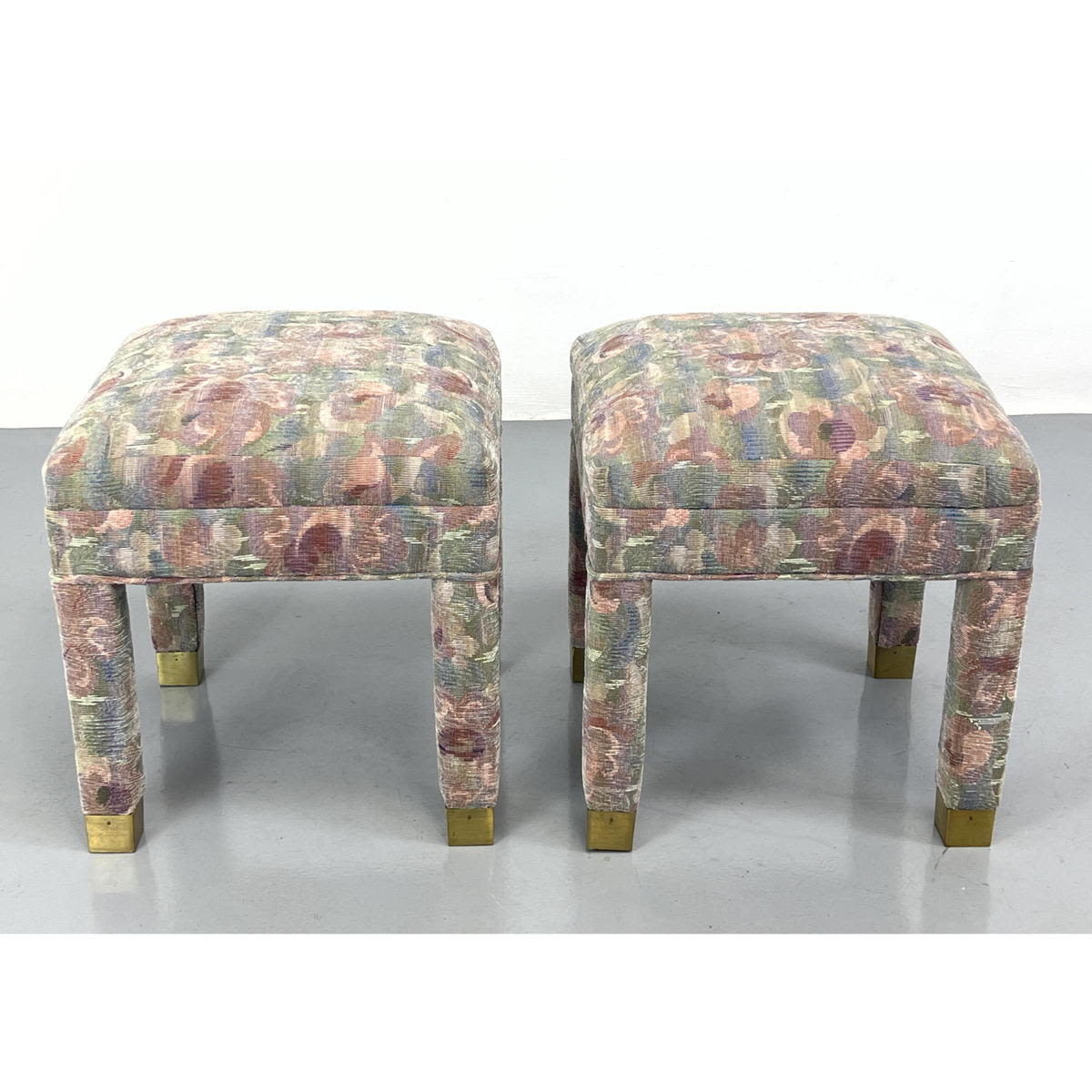 Pr Fully Upholstered Benches Stools  2b80ab