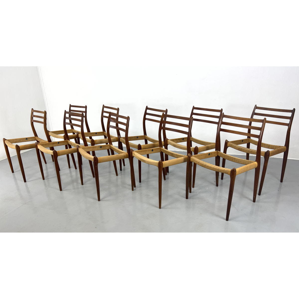 Set of 10 J L Moeller Teak Side 2b80b2