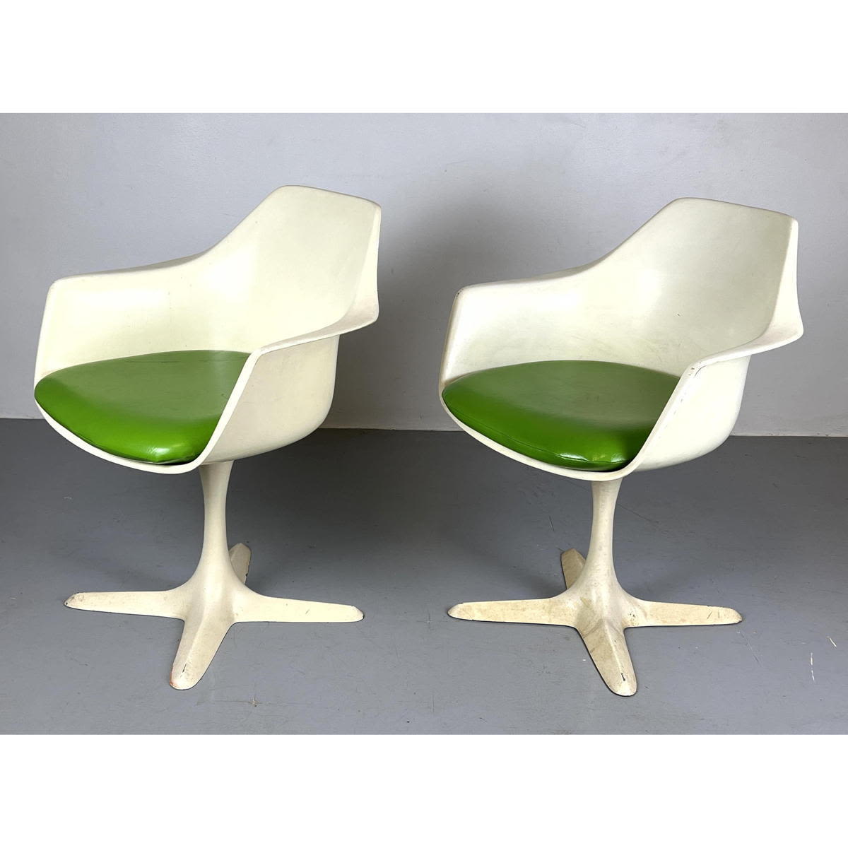 Pr BURKE Shell Form Arm Chairs  2b80d4