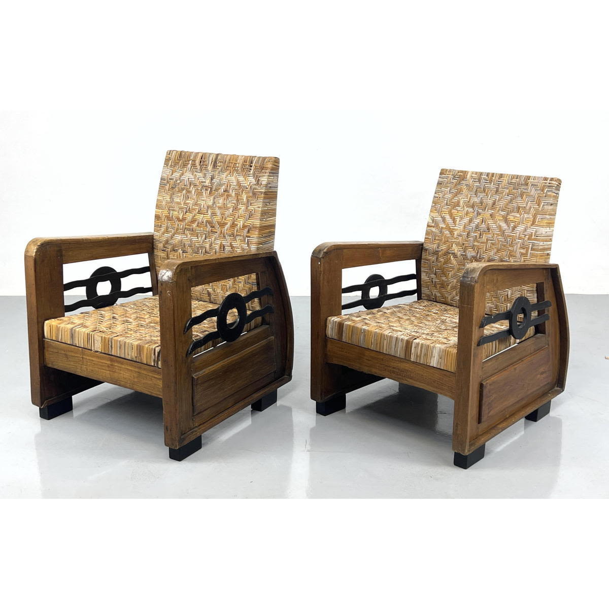 Pr French Deco Style Lounge Chairs.