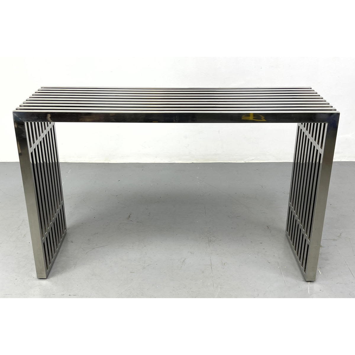 Stainless Slat Modernist Console