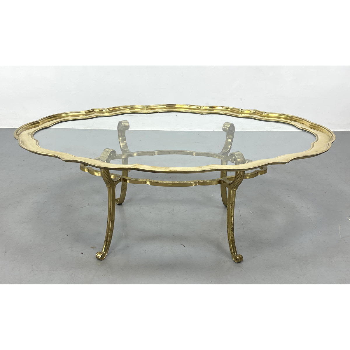 Large Brass Frame Tray Top Coffee 2b82f9