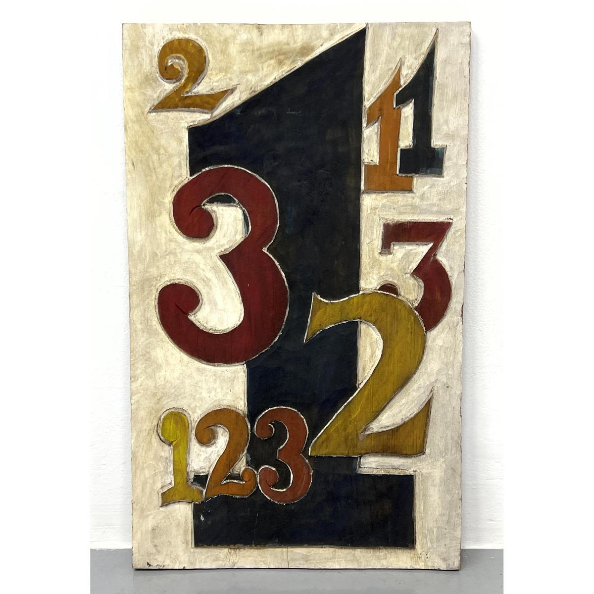 Carved and Painted Wall Plaque  2b8365