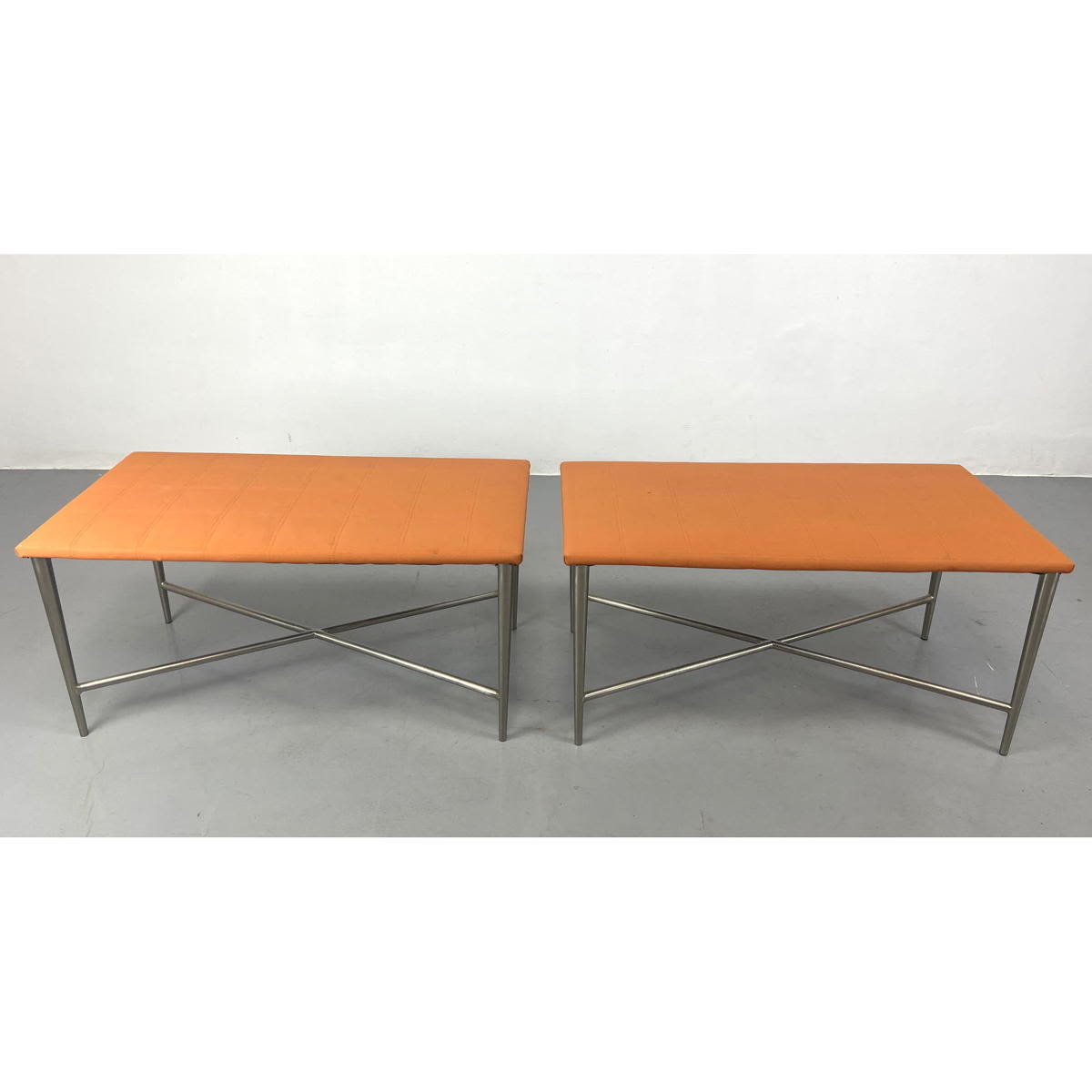 Pair CARSON S Steel Base Benches  2b8390