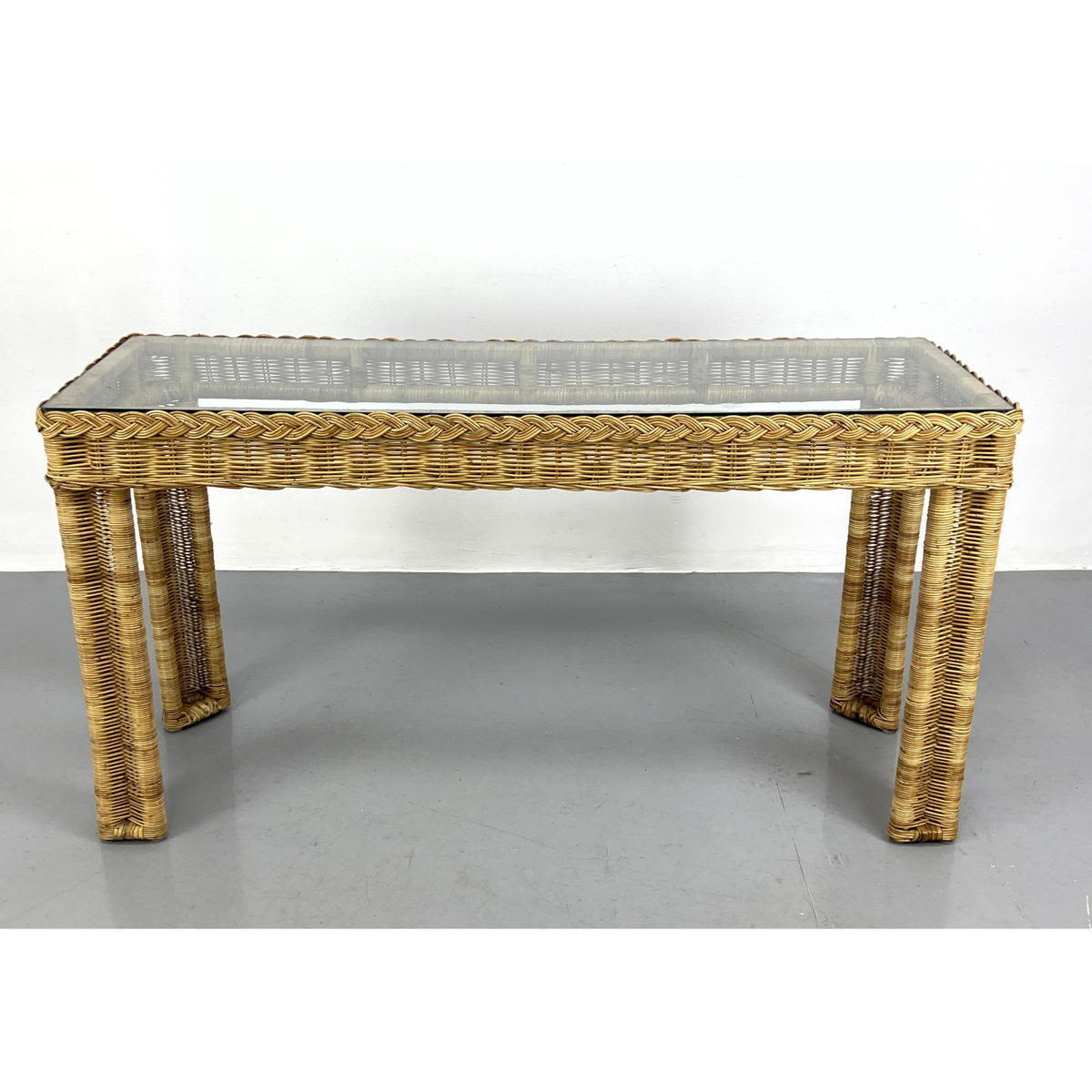 Glass Top Woven and Braided Rattan 2b83ae