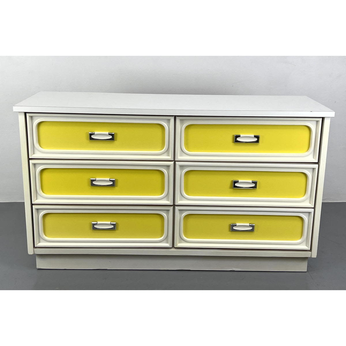 70s Modern White and Yellow Low 2b83c4