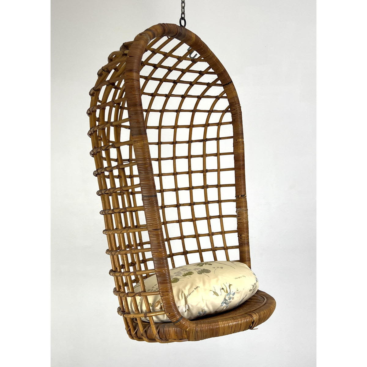 Hooded Woven Rattan Hanging Cage