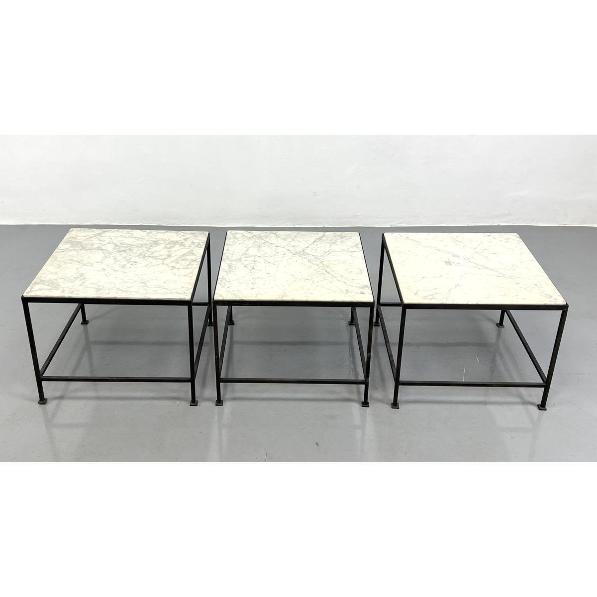 3 Harvey Probber Iron Frame Tables 2b85f6