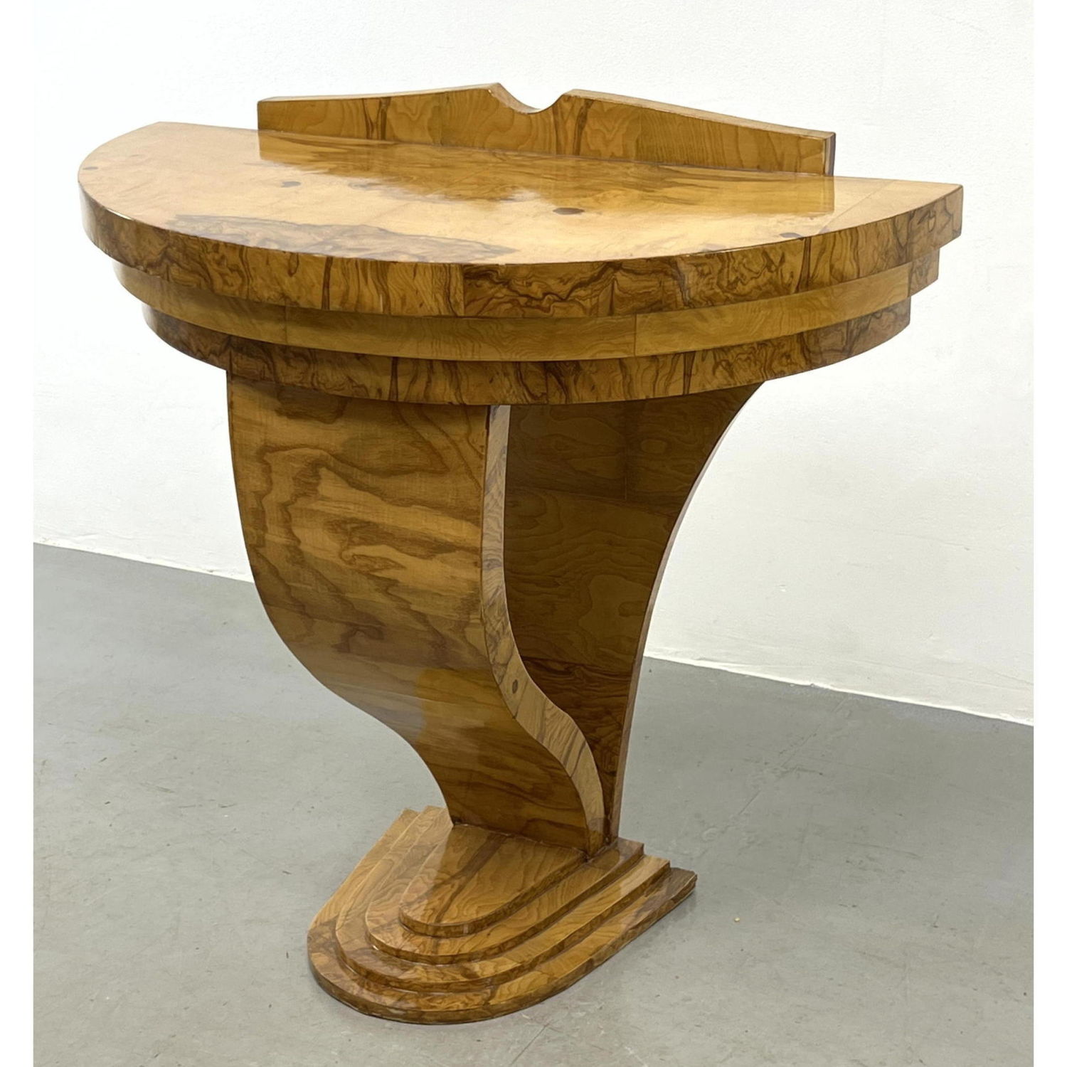 Burl Wood Hall Console Table. Sculptural