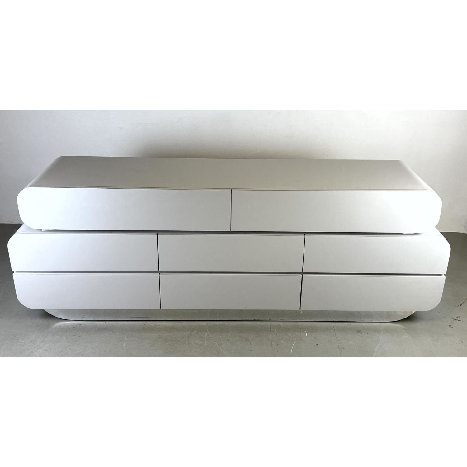 White Laminate Modernist Credenza 2b86fc