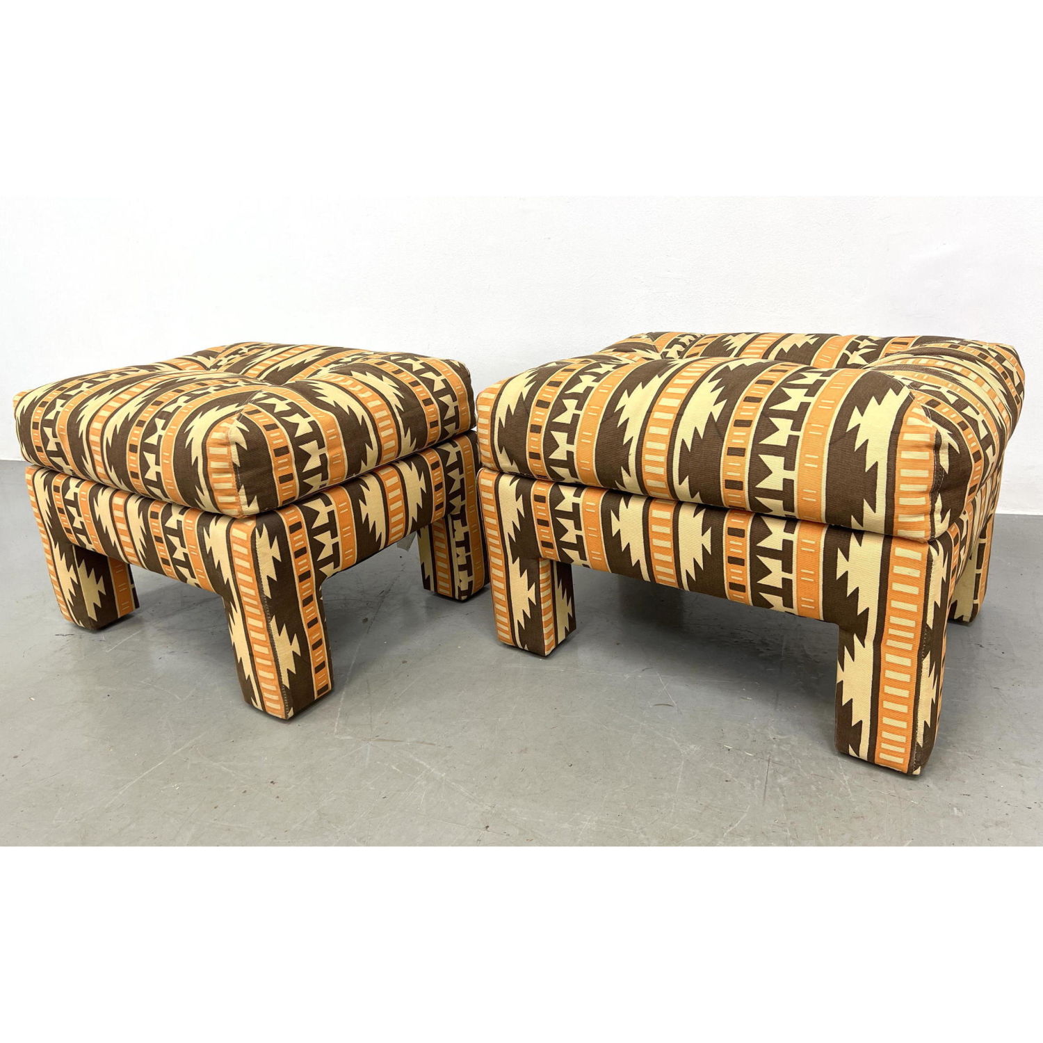 Pair Cy Mann Designs Stool Ottomans  2b8724