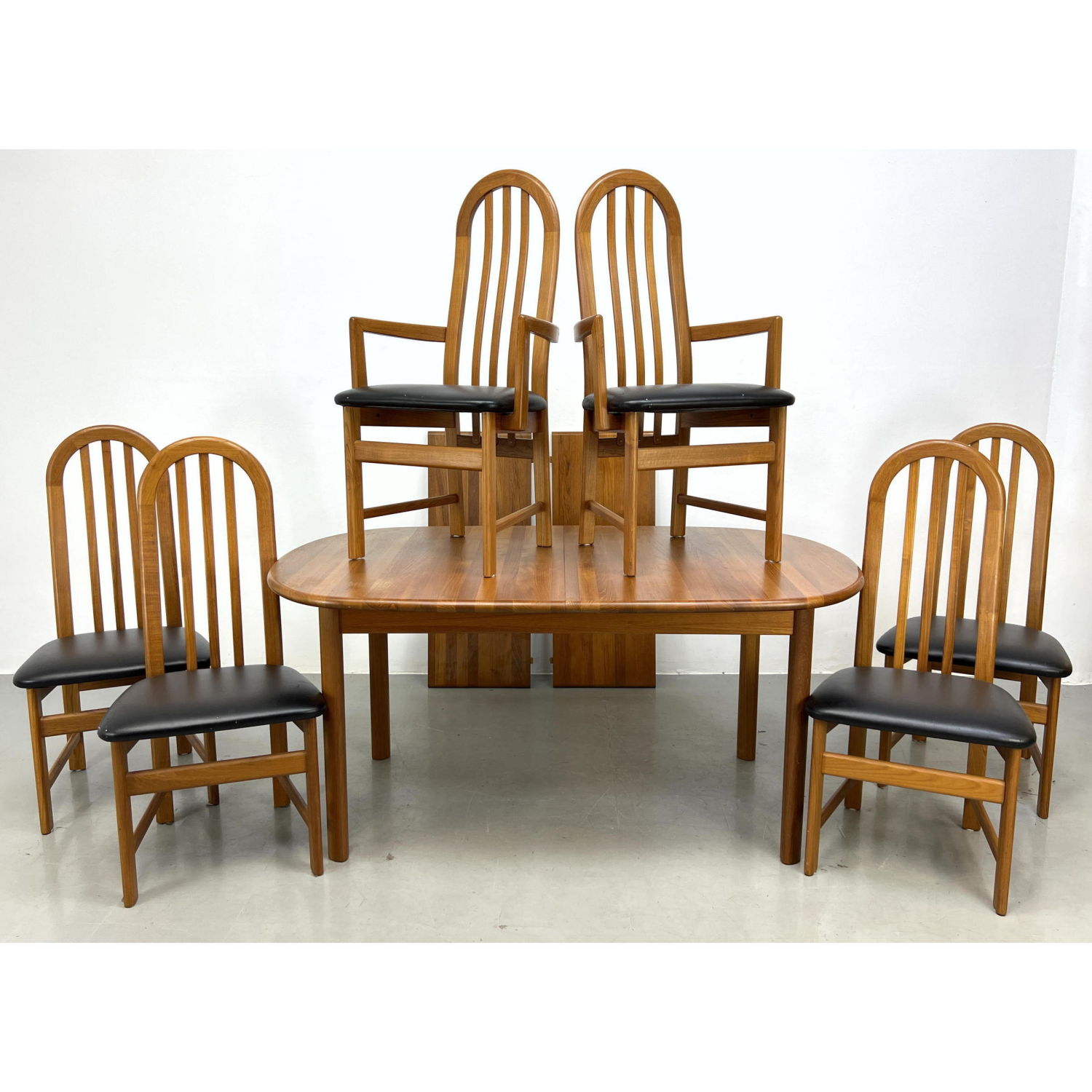 7pc Teak NORDIC Modern Dining Table  2b8744