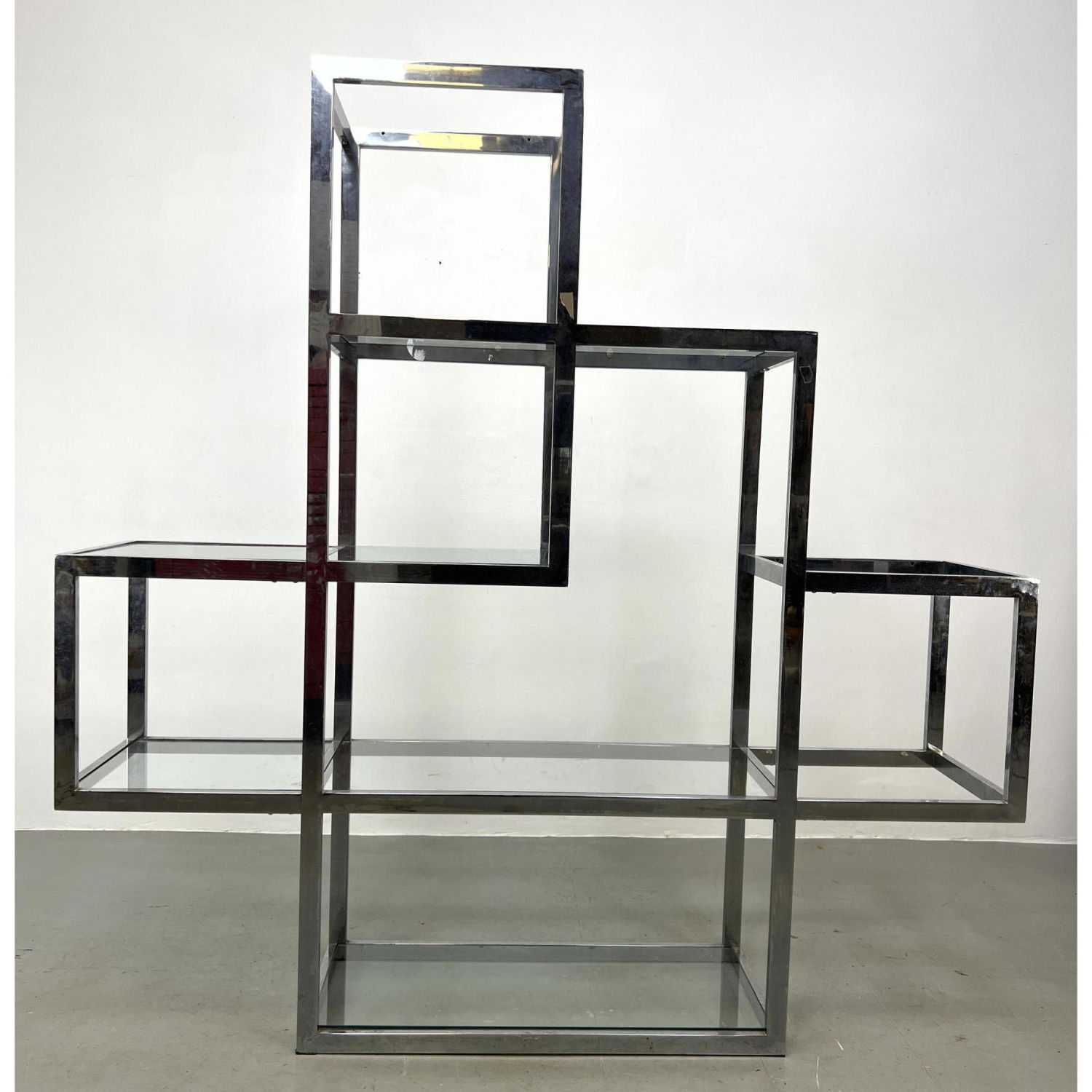 Modernist Chrome Tube Etagere Display 2b878c