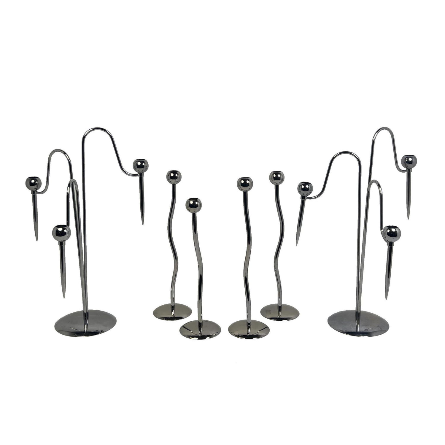 6pcs MESA Italy Candlesticks Chrome  2b87bf