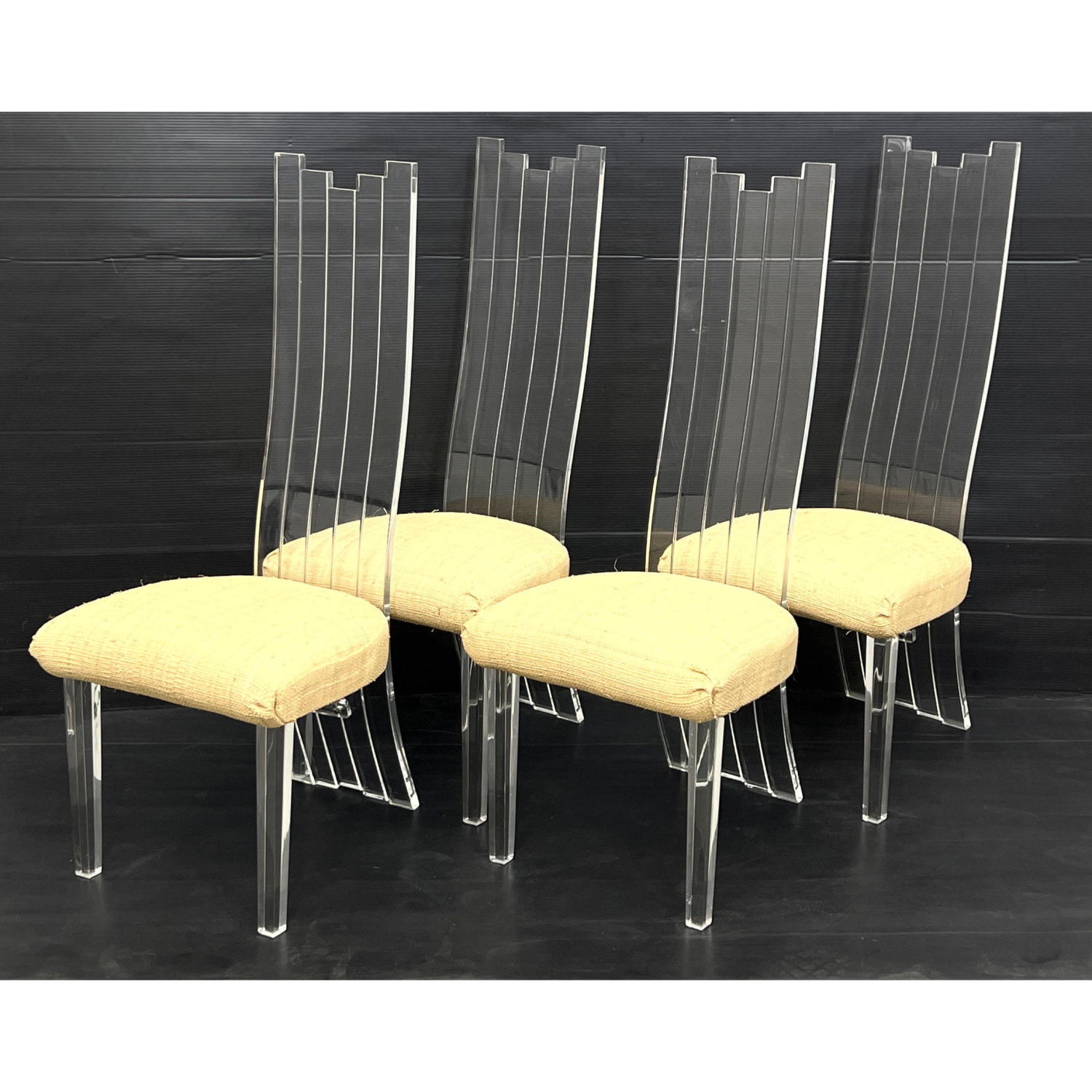 Set 4 Hill style Tall Back Lucite 2b8837