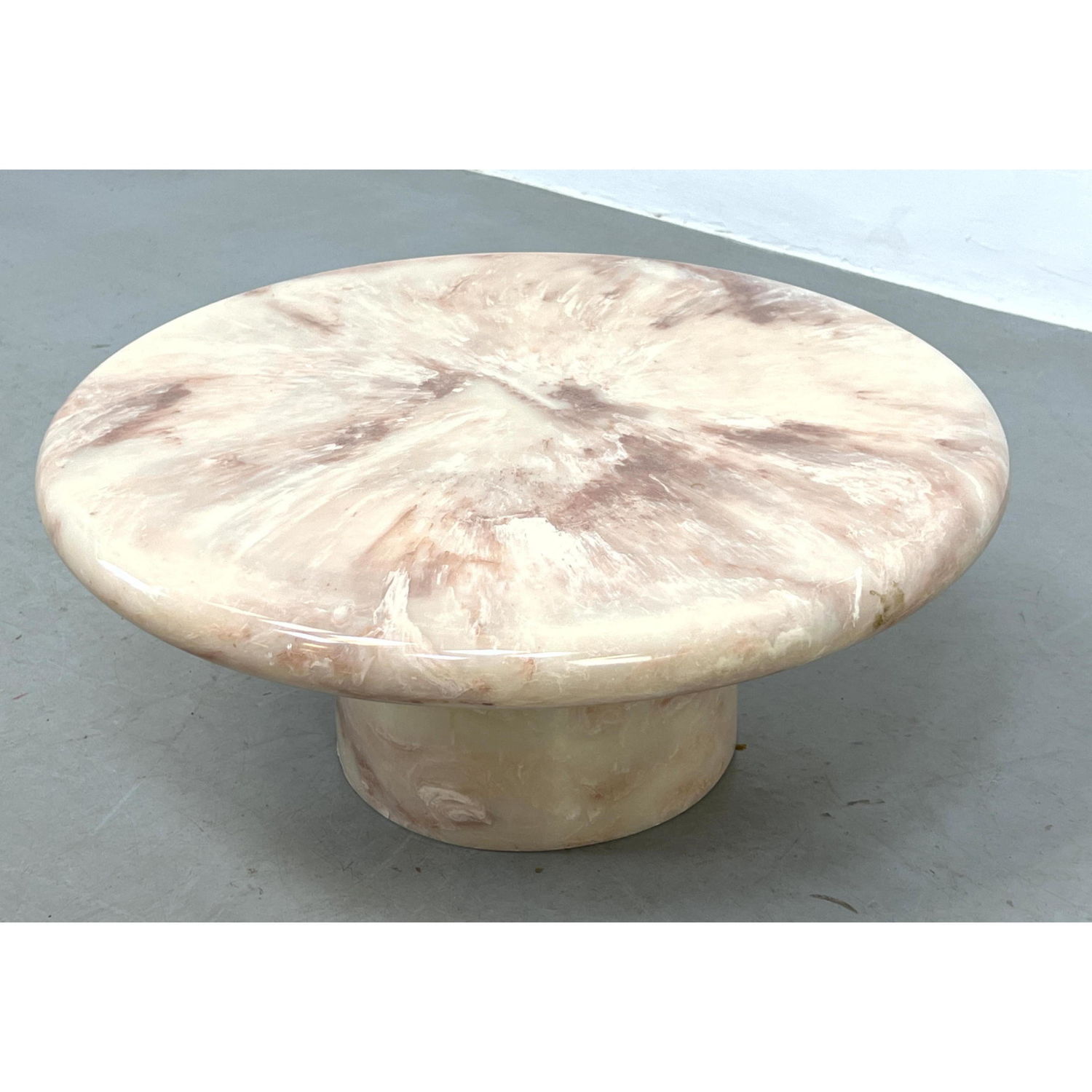 Low Faux Marble Resin Round Coffee 2b88ac