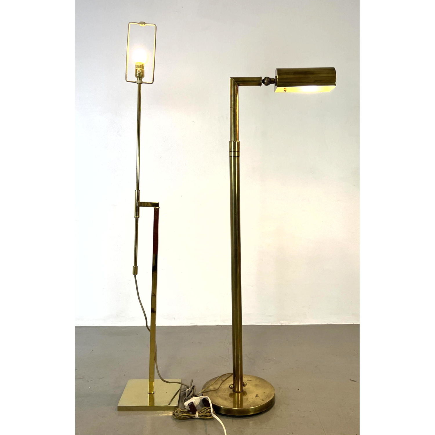 2pc Brass Modernist Floor Lamps  2b88b7