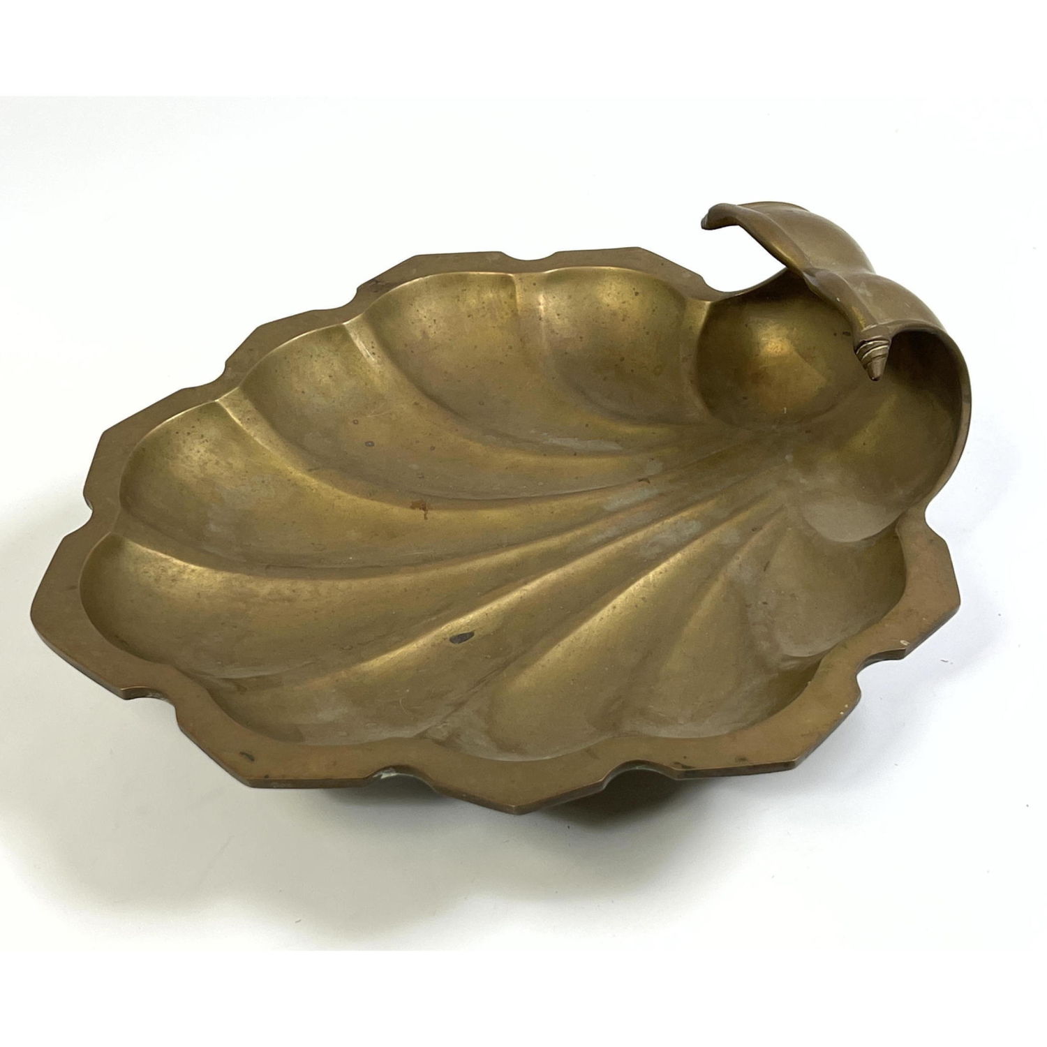 Large Brass Figural Shell Dish.