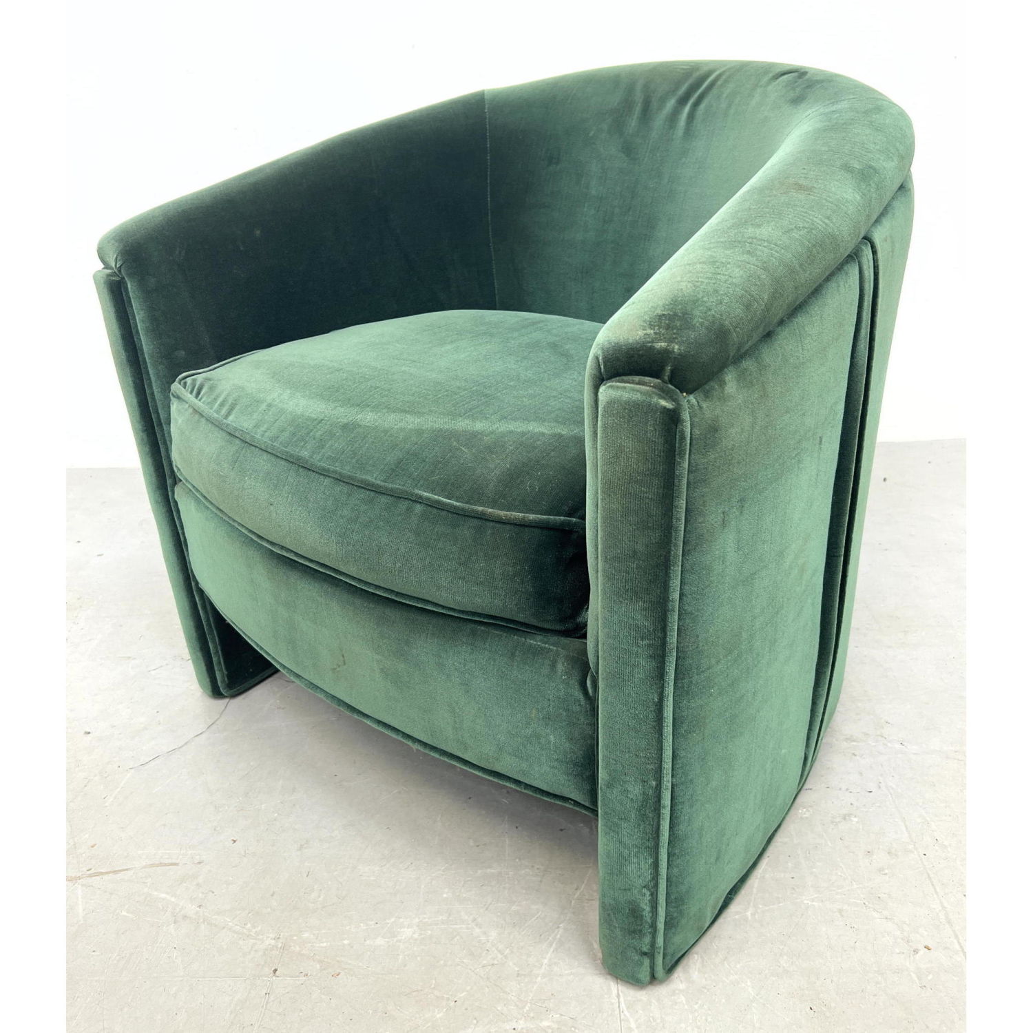 Green Velvet Barrel Back Club Chair  2b88c9