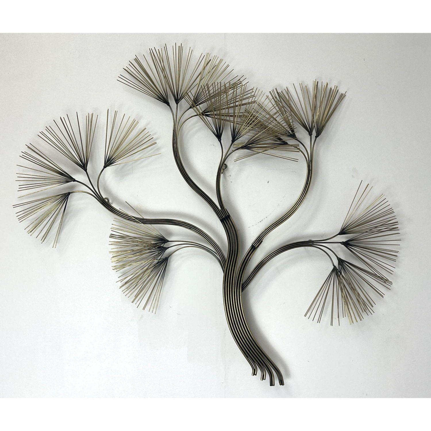 C JERE 1988 Brass tone tree wall sculpture.