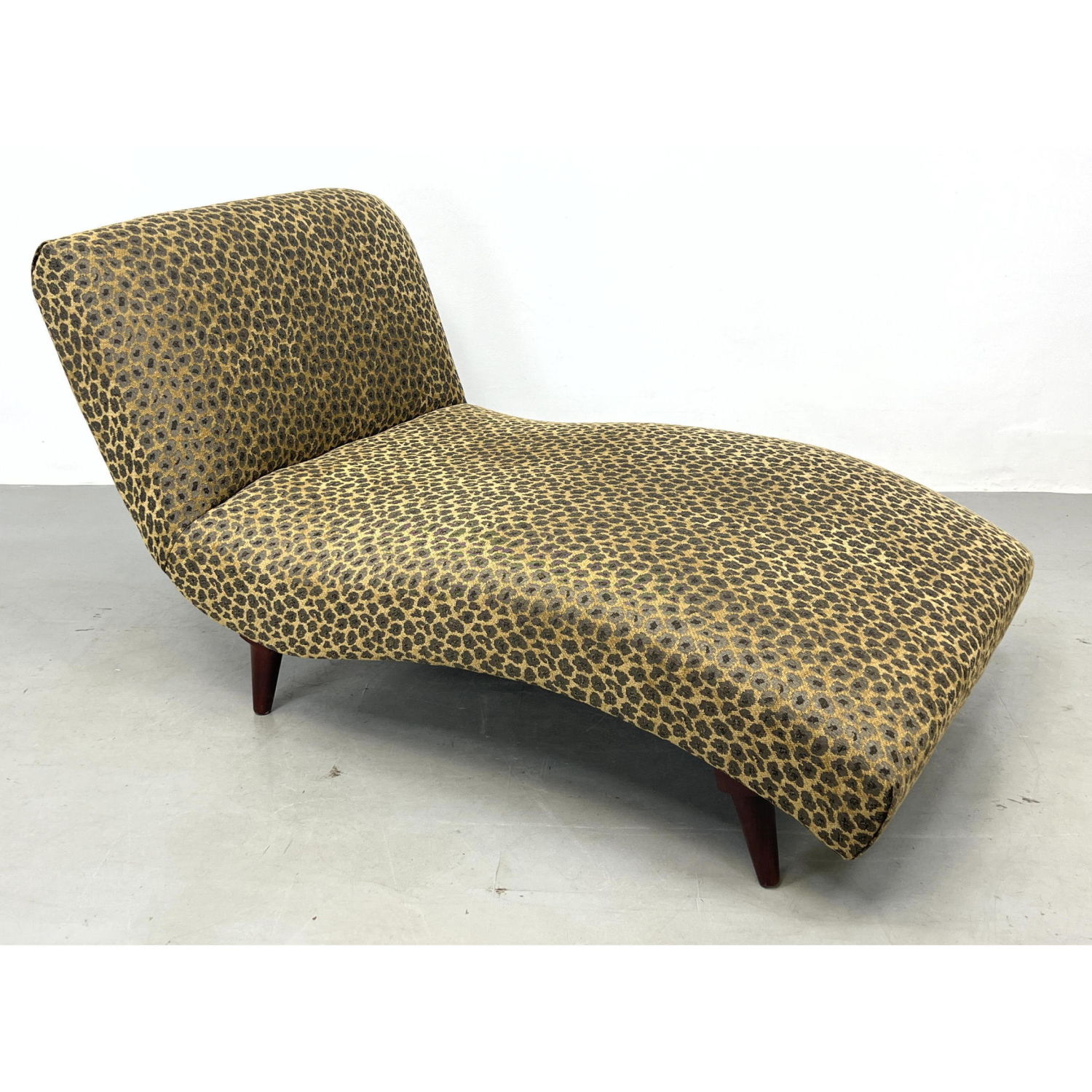 Mid Century Modern Printed Fabric Chaise