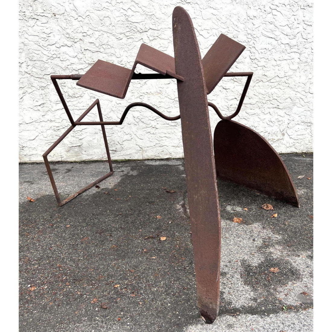 Abstract Modern Iron Garden Sculpture.