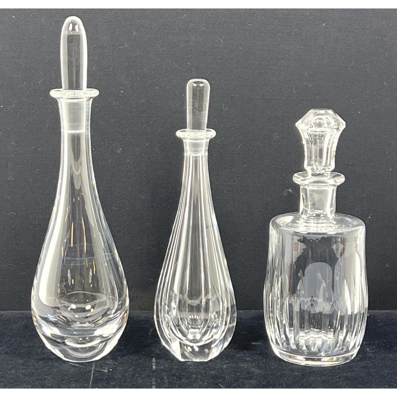 3pcs Crystal Baccarat and Orrefors.