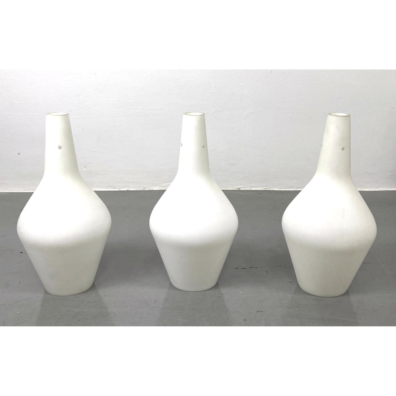 Set 3 Frosted Milk Glass Shades.