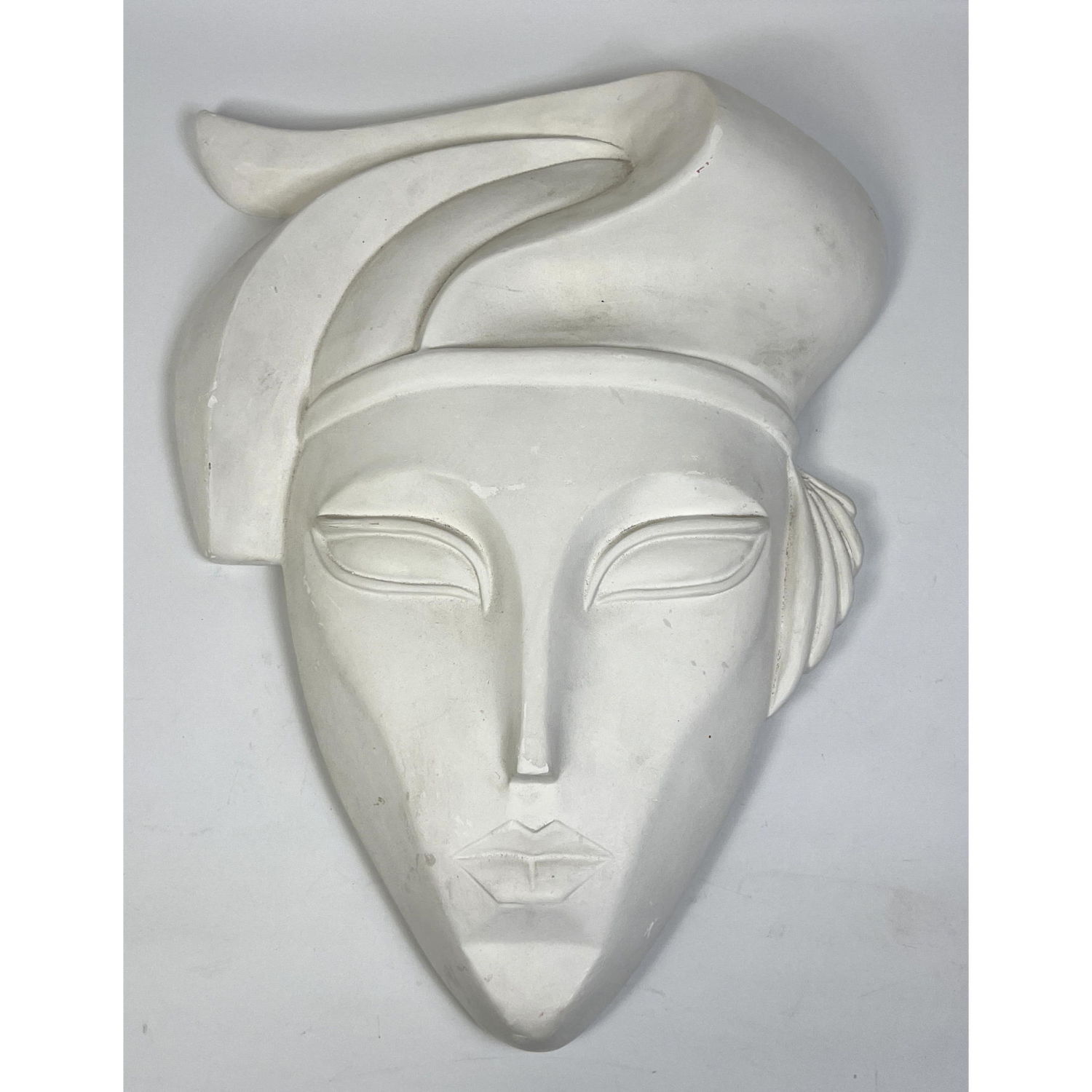 Molded Plaster Face Wall Sculpture.