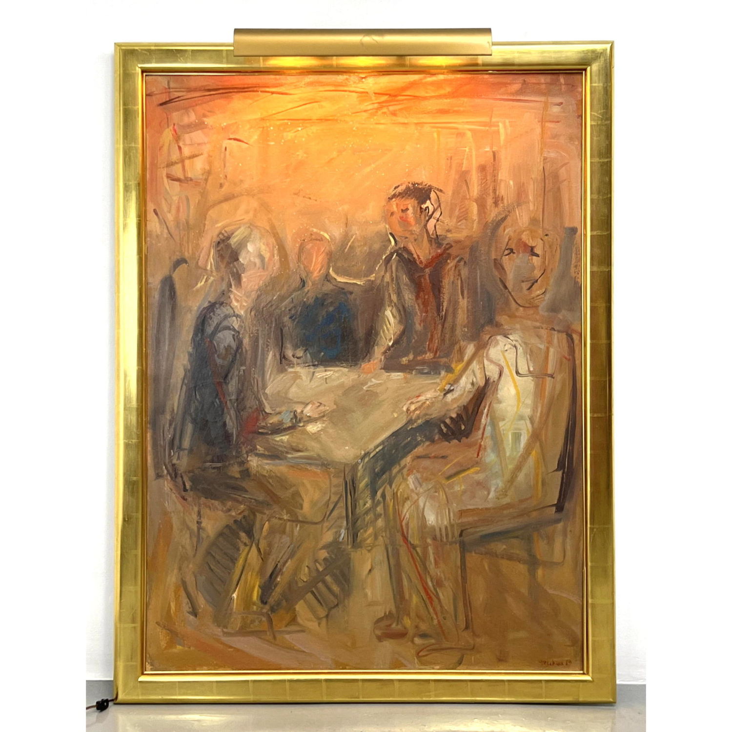 Signed Painted Sketch of Four People